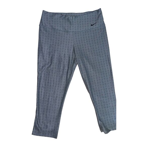 Nike Dri Fit Leggings Womens Medium Gray Athletic Workout - Picture 1 of 10